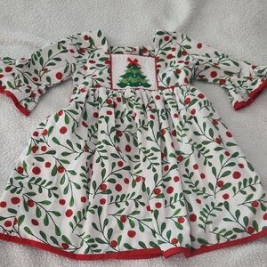 Addie Hadlie Smocked Christmas dress Size 3T
